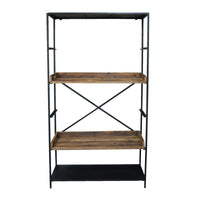 Made from iron and reclaimed wood. Two shelves in total can be moved into various positions, this is the most useful storage in any room.