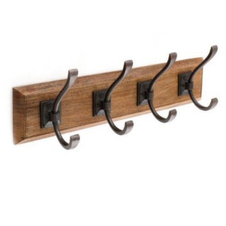 Metal Hooks on Wooden Base - 6