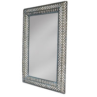 An interesting feature mirror finished in a bronze metal finish interlinked in a lattice style. A great, decorative mirror which will lift any interior and add a Moroccan feel.
