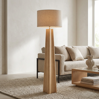 Large Natural Wood Floor Lamp Base -
