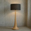 Tall natural wooden floor lamp base with a smooth tapered shape and light wood finish.