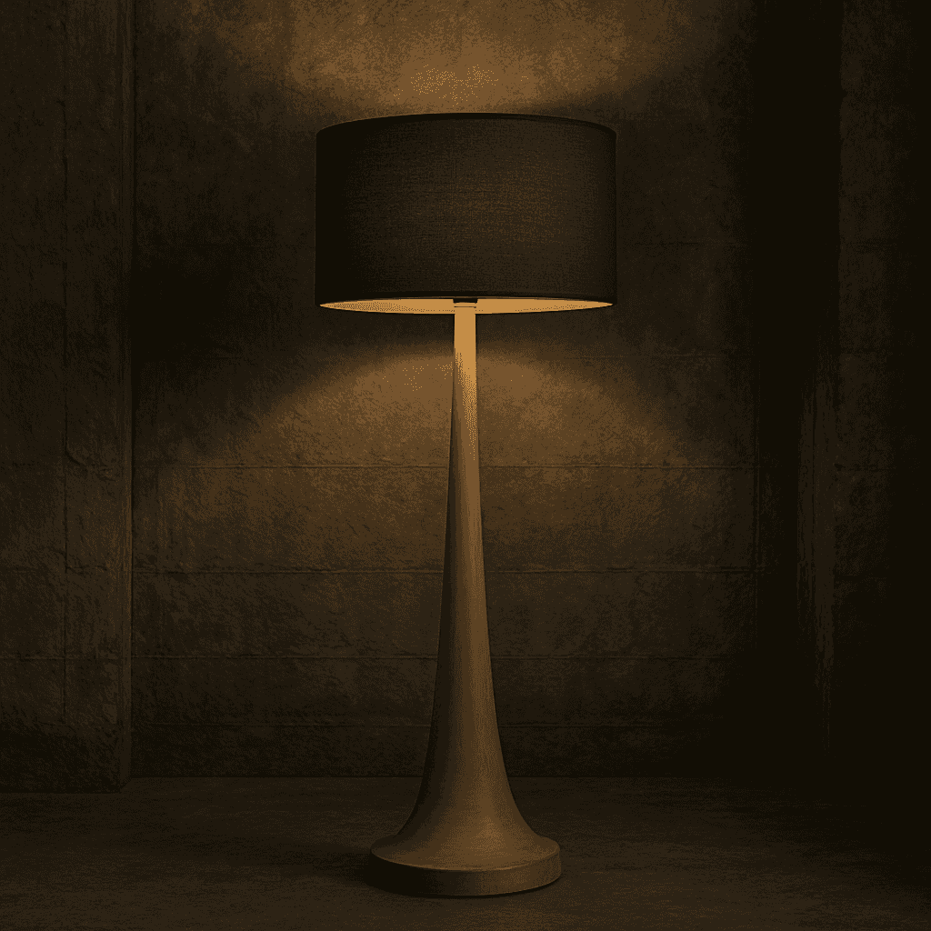 Tall natural wooden floor lamp base with a smooth tapered shape and light wood finish.