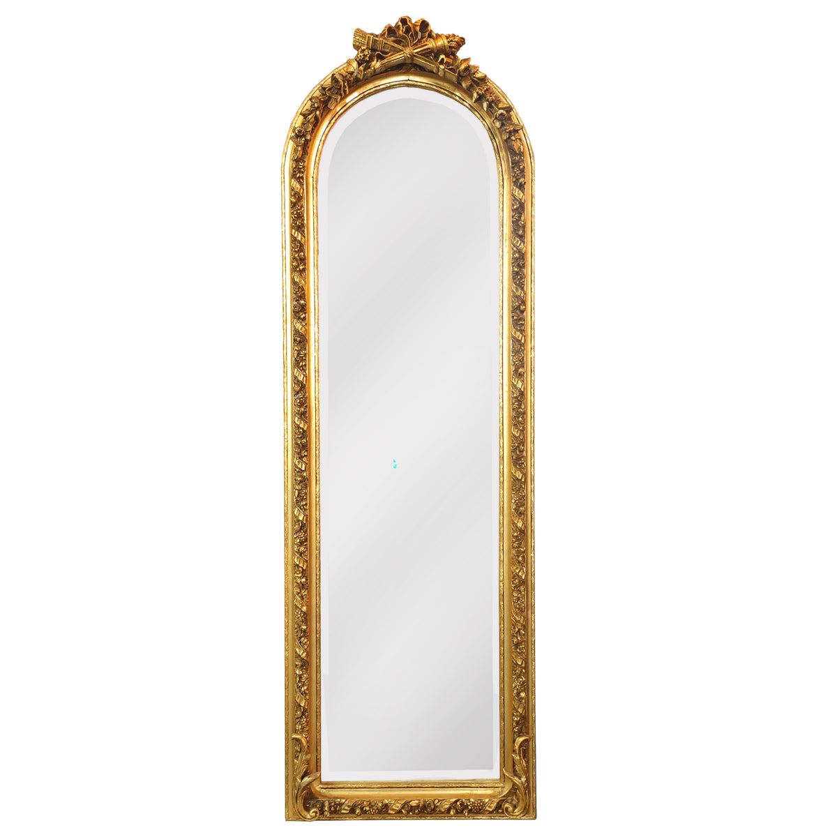 Tall ornate gilt mirror perfect for dressing room or bedroom.