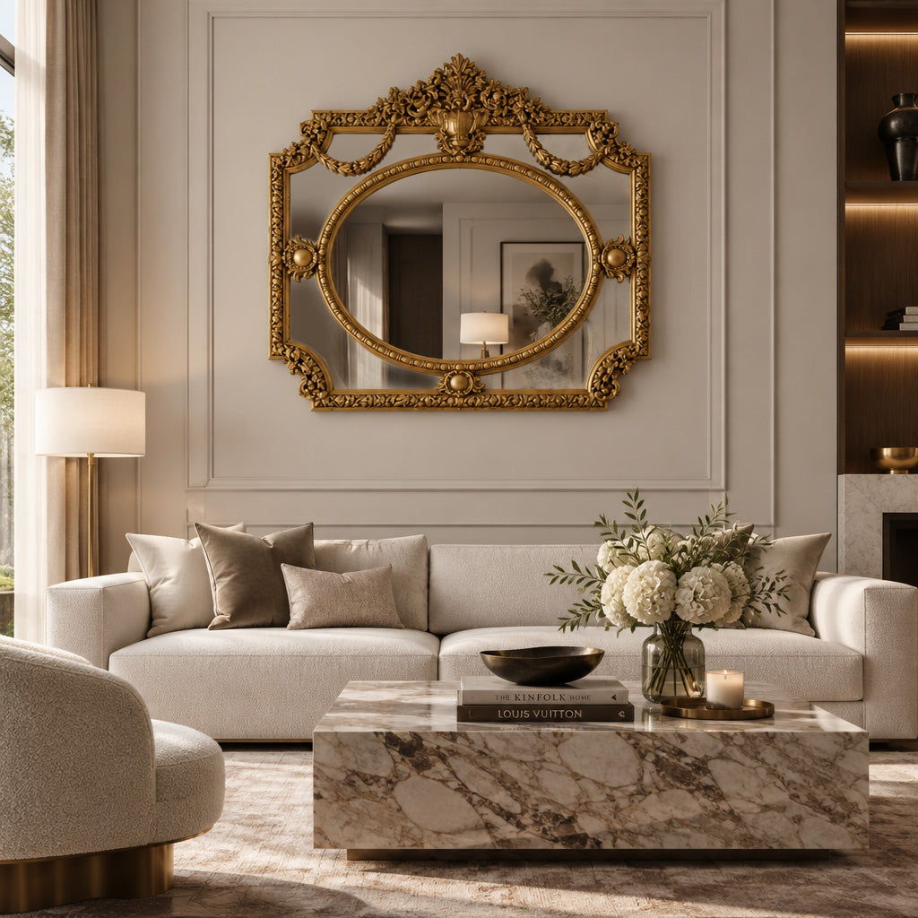 Ornate Swag Overmantle 115 x 112