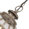 Outdoor bronze globe pendant light with clear seeded glass and classic lantern-style metal frame, IP44 rated for elegant exterior lighting.