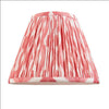 25 cm pink and white Ikat pleated cotton lampshade with tapered  shape.
