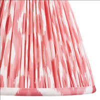 25 cm pink and white Ikat pleated cotton lampshade with tapered  shape.
