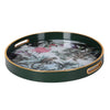 Gorgeous, round tray with a gilt rim. A luxurious look and ideal home gift.
Bring a touch of the exotic to your home with this vibrant Tropical Flamingo &amp; Monkey Tray. Measuring 40cm in diameter, this round tray features a stunning jungle-inspired design with a playful pink flamingo, monkeys, and lush botanical foliage in rich greens, purples, and soft pastels. Crafted with a high-gloss finish and bordered with a sleek gold rim, it’s as practical as it is eye-catching. Ideal for serving drinks, displayi