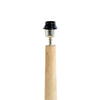 Tall natural wooden floor lamp base with a smooth tapered shape and light wood finish.