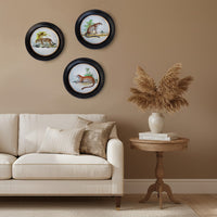 In a classic round black & gilt frames, these wall prints offer a distinctive, whether styled above a sofa, in a bedroom, hallway, or home office.