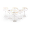 Set of 6 Champagne Coupe Glasses With Gold Rim