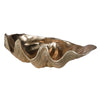 Gold resin shell bowl, stunning accessory for a bathroom or any room that needs a touch of gilt glamour.
