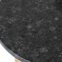 Exceptional quality black and white dual side table. A really unusual, but so useful, side table with 2 marble tops one above the other set on a beautiful polished gilt base, Either as an end table or bedside this piece will lift any interior.