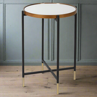 Side Table With Mirrored Top - 60cm