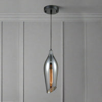 Long Smoked angled cut glass Aerial pendant, stunning asymmetric design to this contemporary pendant. Jeweled colours adding glamour to kitchen islands to dining rooms.