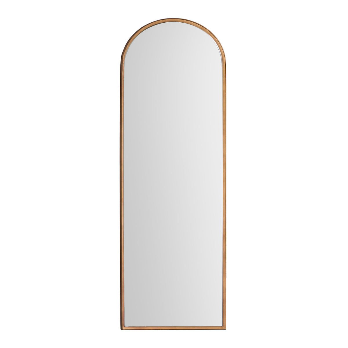 Tall arched aged bronze mirror 170cm