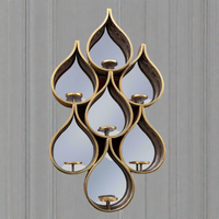 Teardrop Mirror With Candleholders 88 cm