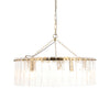 Chandelier with gold frame and clear glass, perfect dining room chandelier