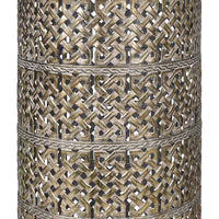Tall lattice brass coloured umbrella stand, a really chic item for your hallway. Pierced metal gilt coloured stand, suitable for any hall to add a touch of grandeur.

H: 55 cm D: 23 cm