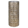 Tall lattice brass coloured umbrella stand, a really chic item for your hallway. Pierced metal gilt coloured stand, suitable for any hall to add a touch of grandeur.

H: 55 cm D: 23 cm