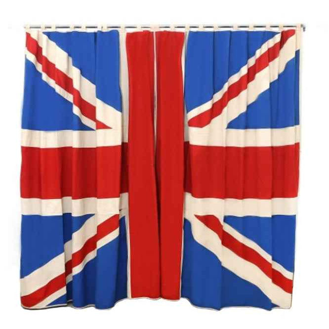 Union Jack curtains linen panels