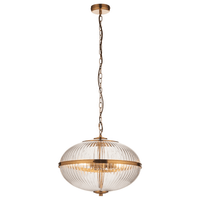 Vintage Glass Globe Ceiling Light - Ribbed Glass Pendants