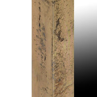 Antique brass metal, arched mirror. A great overmantle shape, perfect for a period home with it's antiqued metal frame. Detail on a white background