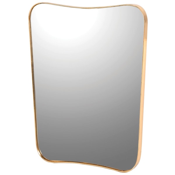 Gilt mirror with curved frame, the swept curved frame. Great bathroom or hall mirror.

H: 75 cm W: 60 cm
