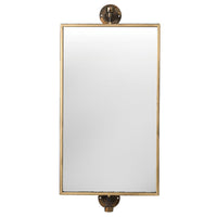 Perfect bathroom or wall dressing table mirror.&nbsp; A brass and bronze framed swivel mirror which can be hung vertically or horizontally. This mirror has metal work that has bronze and black distressed paintwork to the finish adding to it's overall industrial feel.