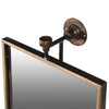 Perfect bathroom or wall dressing table mirror.A brass and bronze framed swivel mirror which can be hung vertically or horizontally and will give any small room a high end look.
