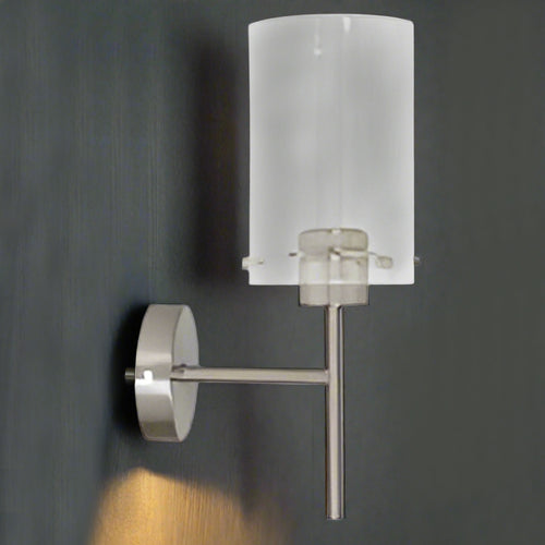 Delta Glass Nickel Cylinder Wall Lights - CLEARANCE