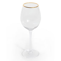 Set of 6 Wine Glasses With Gold Rim