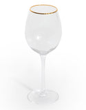 Set of 6 Wine Glasses With Gold Rim