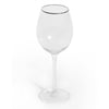 Set of 6 Wine Glasses With Silver Rim