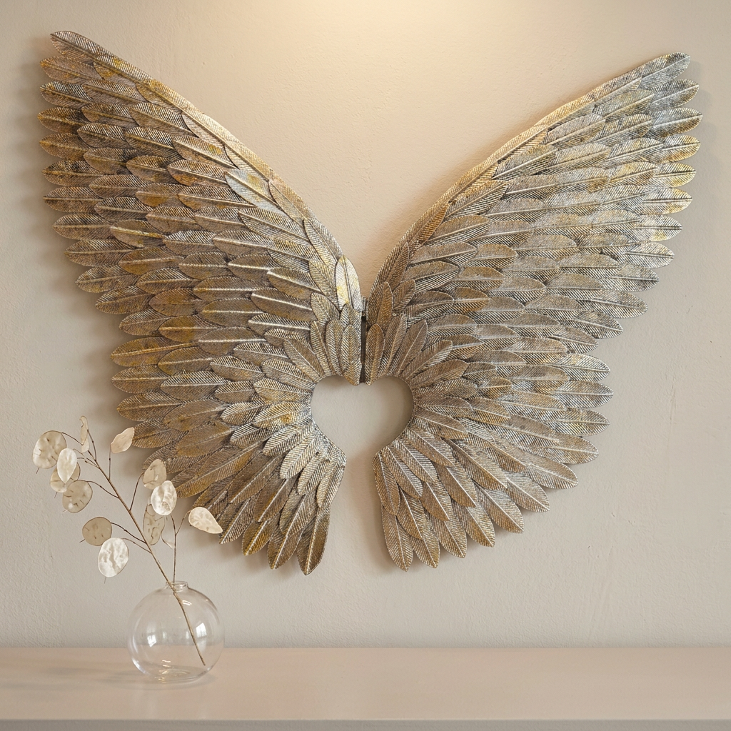 Champagne Silver Gold Angel Wings