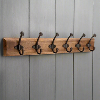 Iron Hooks on Wooden Base - 6