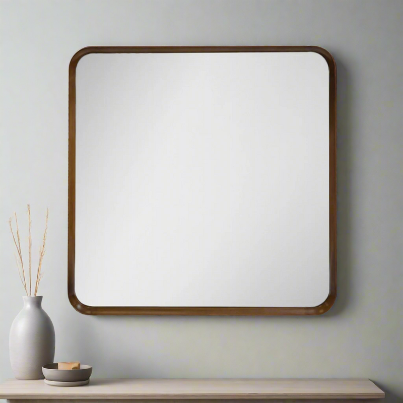 Wooden Framed Wall Mirror 100 cm