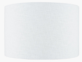 White Linen Lampshade Drum 25cm