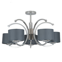 Flush Silver 5 Light Chandelier