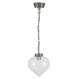 Vintage style teardrop shaped glass pendant, small but so effective. As a single or 3 in a row over an island. 