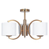 Semi-Flush Three Arm White Shaded Pendant