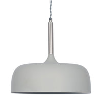 Light Grey Domed Metal Pendant W: 32 cm