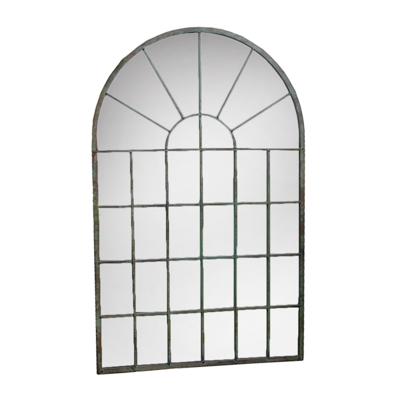 Black Arched Window Mirror H: 77 cm W: 49 cm