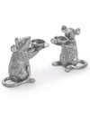 Silver Mice Candle Holders / Pair