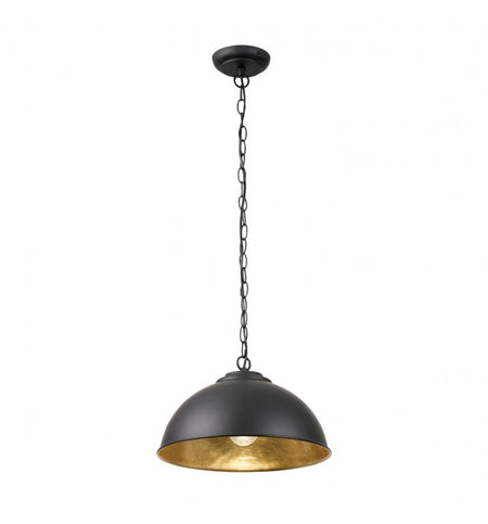 Brushed Steel Pendant with Rose Taupe Shade - 47cm