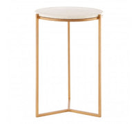 Side Table - White Marble - 52cm