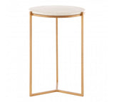 Side Table - White Marble - 52cm