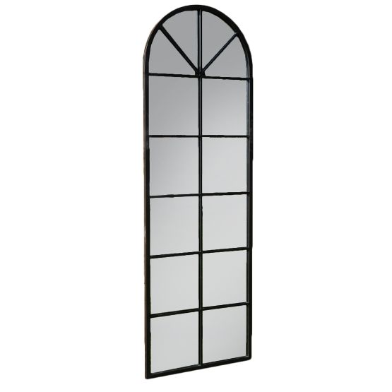 Tall Black Arched Window Mirror H: 165 cm