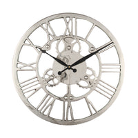 Polished Nickel Skeleton Wall Clock 46 cm