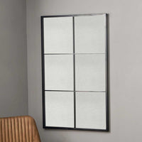 Rectangular 6 Pane Window Mirror 110 cm